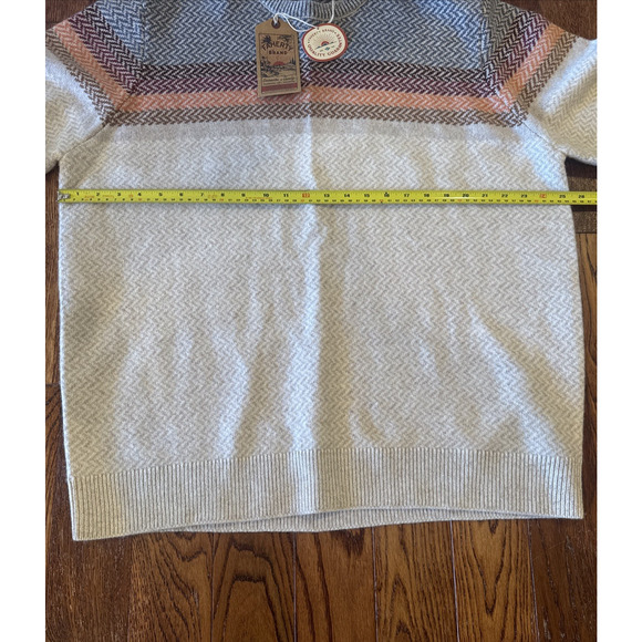 New Faherty Ombre Donegal Crewneck Sweater Mens XXL Merino Wool Herringbone NWT - Picture 7 of 8